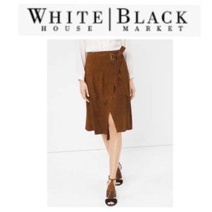 NWT White House Black Market Suede Wrap Skirt Size 6